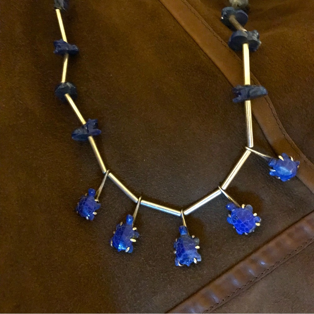 Native American sterling silver and lapis necklace… Very unique